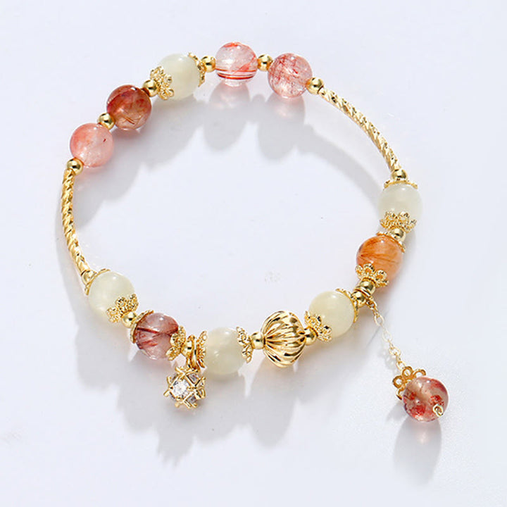 Buntes Rutilquarz-Katzenauge-Zirkon-Glücksperlenarmband - image 2