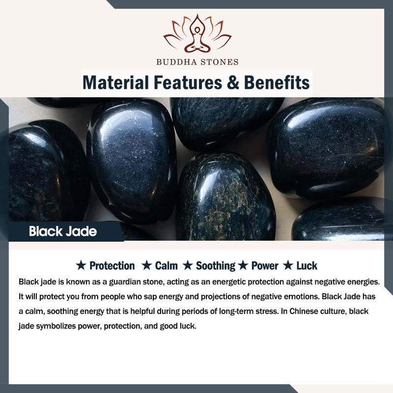 Buddha Stones, natürliche schwarze Jade, chinesisches Sternzeichen, Drachenzahn-Muster, Schutz-Halsketten-Anhänger - image 11
