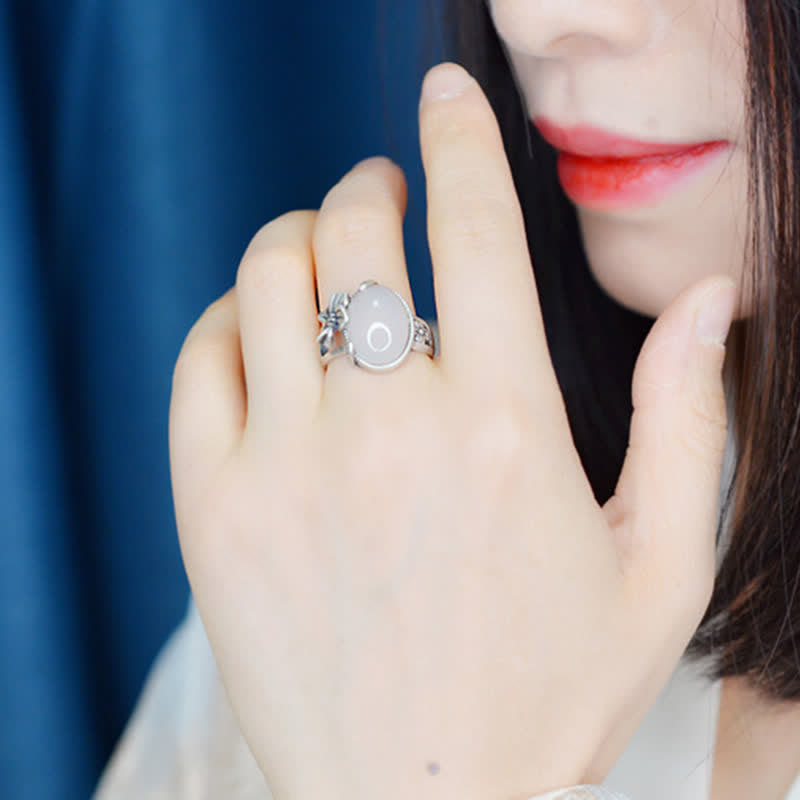 Ring für positive Harmonie aus 990er-Sterlingsilber mit natürlichem Chalcedon und Pflaume - image 6