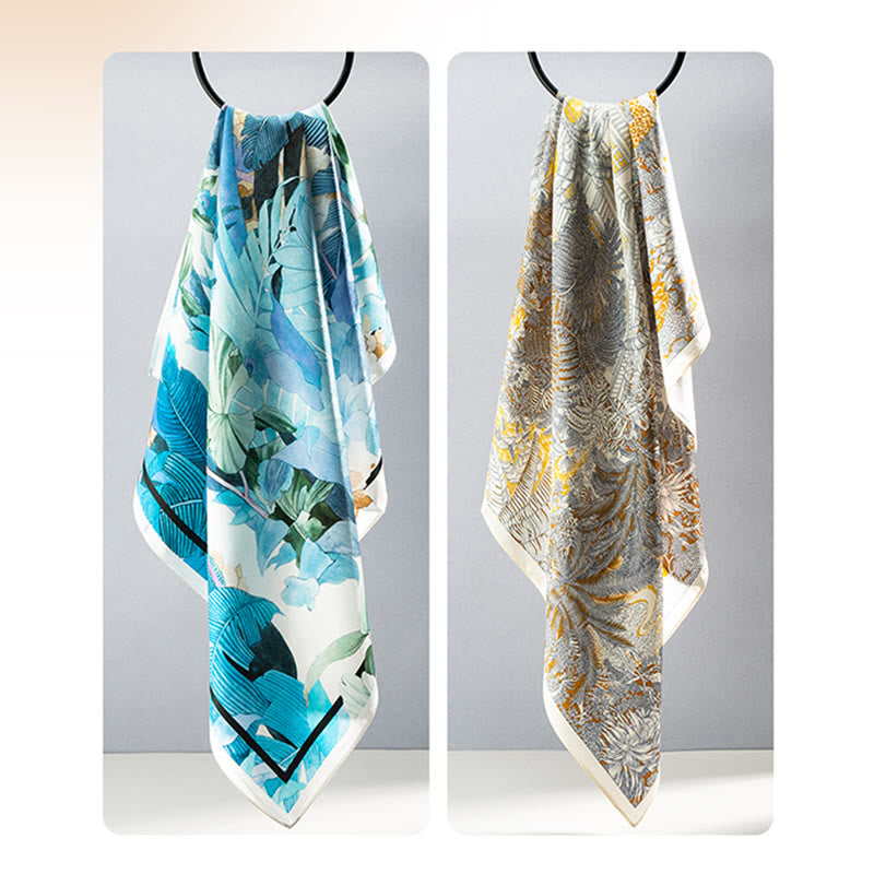 Buddha Stones, Dschungel-Ölgemälde, verheißungsvolle Wolken, Schal aus 100 % Maulbeerseide, doppelseitiger Seidenhalsschal der Premiumklasse 6A - image 30