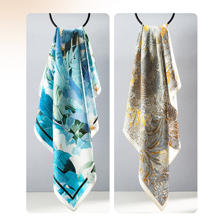 Buddha Stones, Dschungel-Ölgemälde, verheißungsvolle Wolken, Schal aus 100 % Maulbeerseide, doppelseitiger Seidenhalsschal der Premiumklasse 6A - image 30