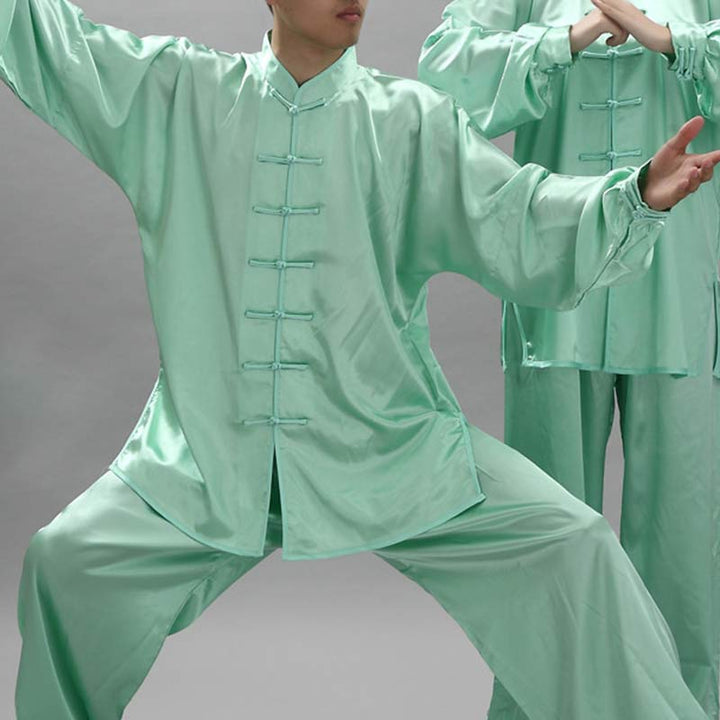 Buddha Stones, einfaches Muster, Meditation, Gebet, spirituell, Zen, Tai Chi, Qigong, Praxis, Unisex-Kleidungsset - Grün - XXL - image 16