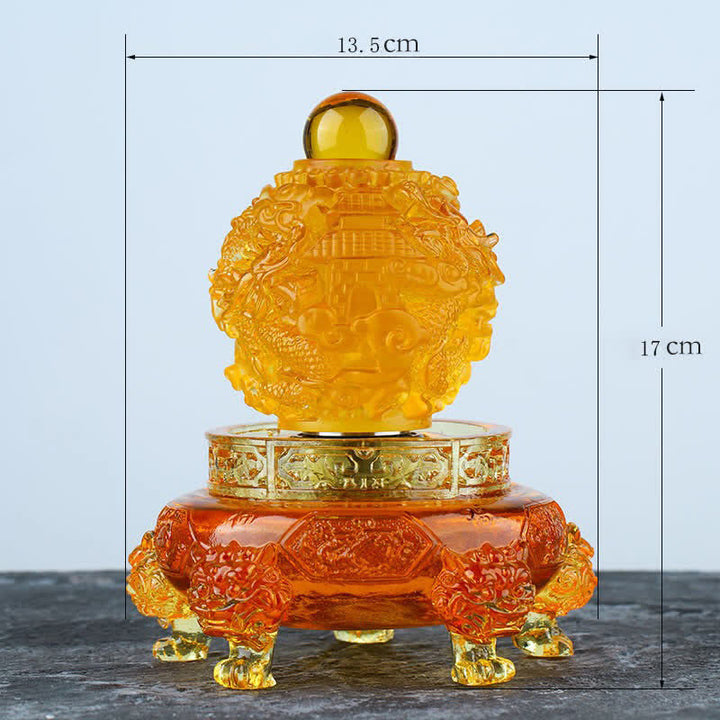 Buddha Stones, Feng Shui, verheißungsvoller Drache, handgefertigt, Liuli-Kristall, drehbar, Kunststück, Glück, Zuhause, Büro, Dekoration - image 10