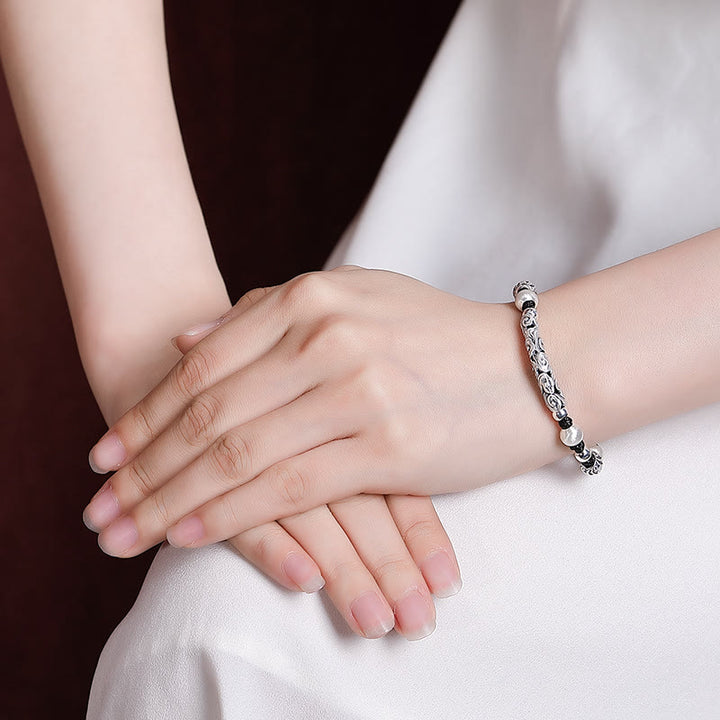 Buddha Stones Tibet Handgefertigtes Kupfer 999 Sterling Silber Glückswolken-Reichtum-Schnur-Armband - image 18