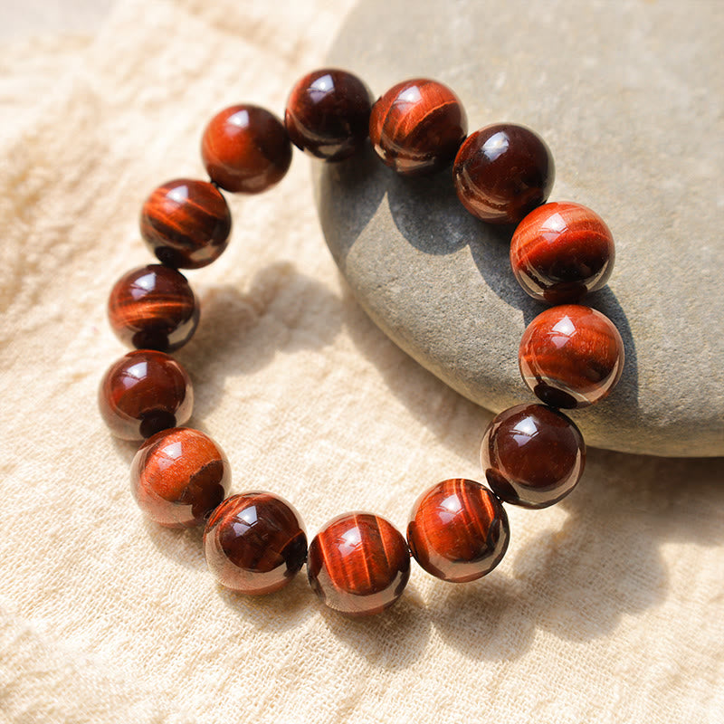 Buddha Stones Natürliches Tigerauge-Heilperlenarmband - 12 mm - image 6
