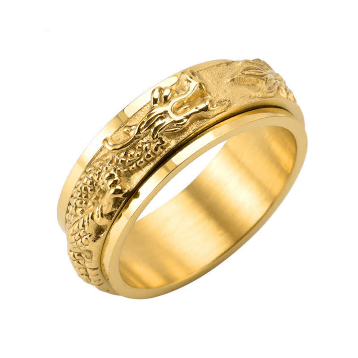 Buddha Stones Dragon Titanstahl-Stimulationsring, drehbar - image 12