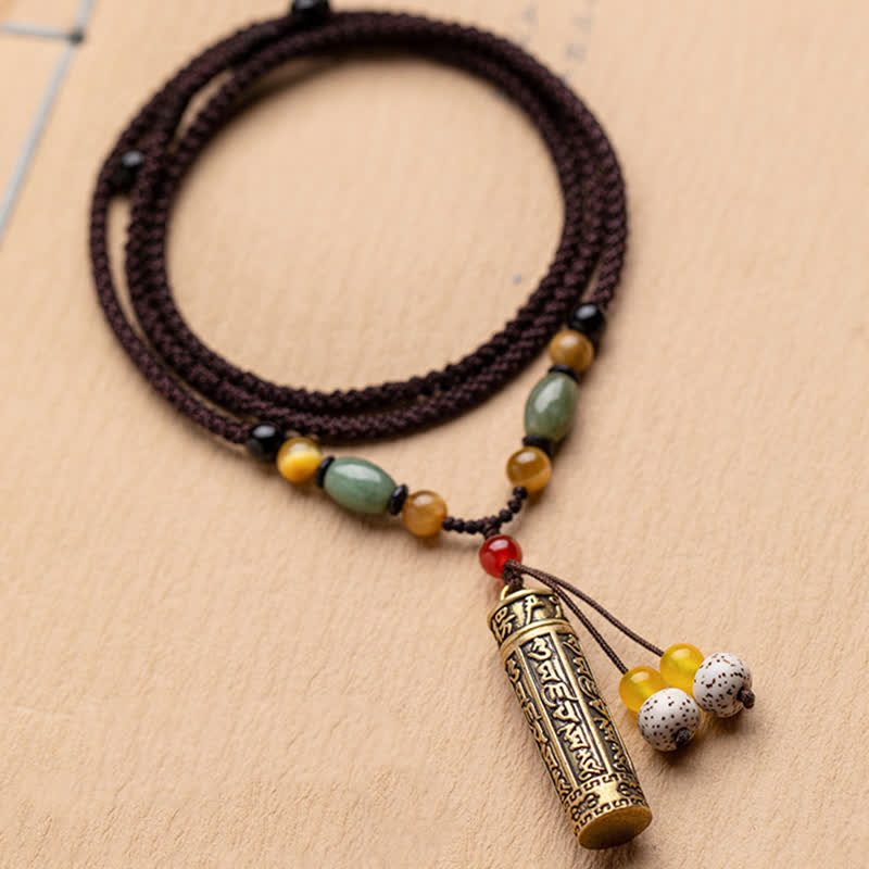 Buddhastoneshop Tibet Om Mani Padme Hum Achat Shurangama Sutra Schutz Halskette Anhänger - image 15
