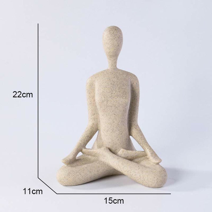Abstrakte Yoga-Meditationsübung, Harz, spirituelle Figur, Skulptur, Schreibtischdekoration - Sitzend im Schneidersitz 15 x 11 x 22 cm - image 11