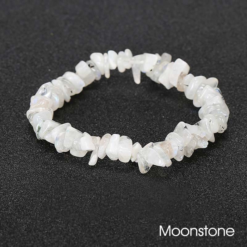 Armband aus natürlich geformtem, unregelmäßig geformtem Kristallstein – wohltuende Wärme - Mondstein (Handgelenkumfang: 15-18 cm) - image 36