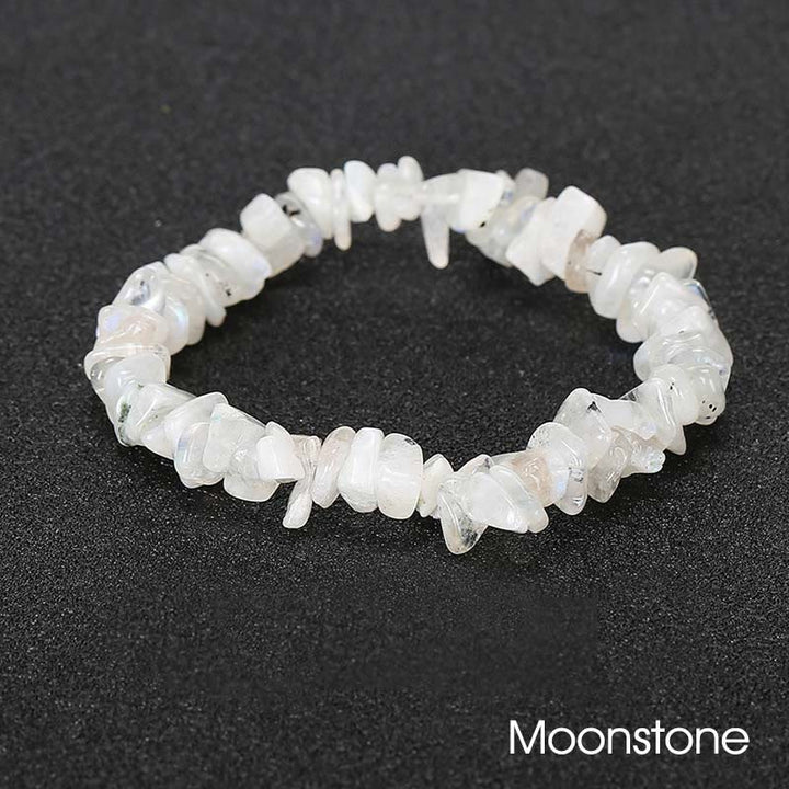 Armband aus natürlich geformtem, unregelmäßig geformtem Kristallstein – wohltuende Wärme - Mondstein (Handgelenkumfang: 15-18 cm) - image 36