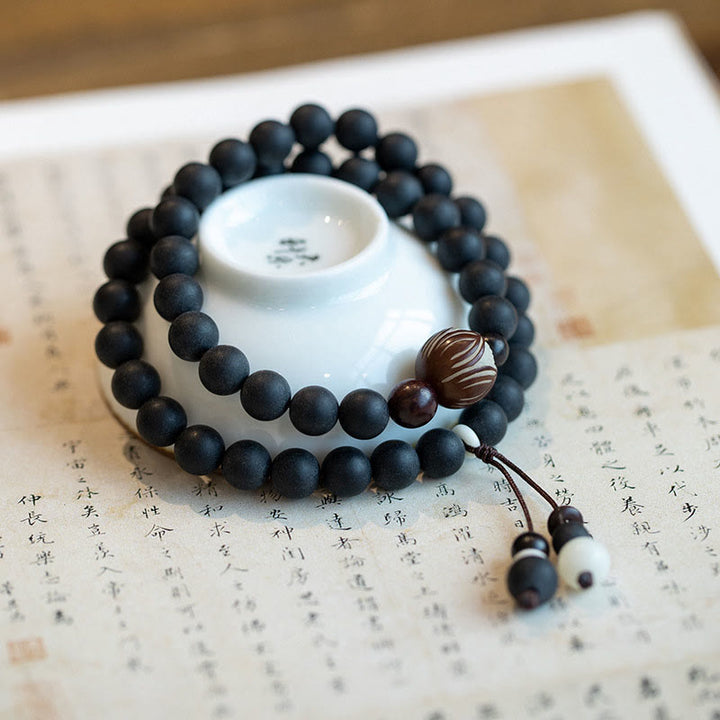 Buddha Stones Tibetisches Doppelschicht-Bodhi-Lotus-Heilarmband aus Zypresse