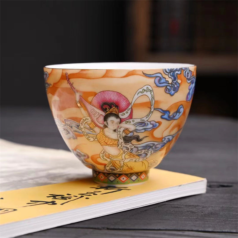 Buddha Stones Dunhuang Color Flying Apsaras Teetasse Kung Fu Teetasse