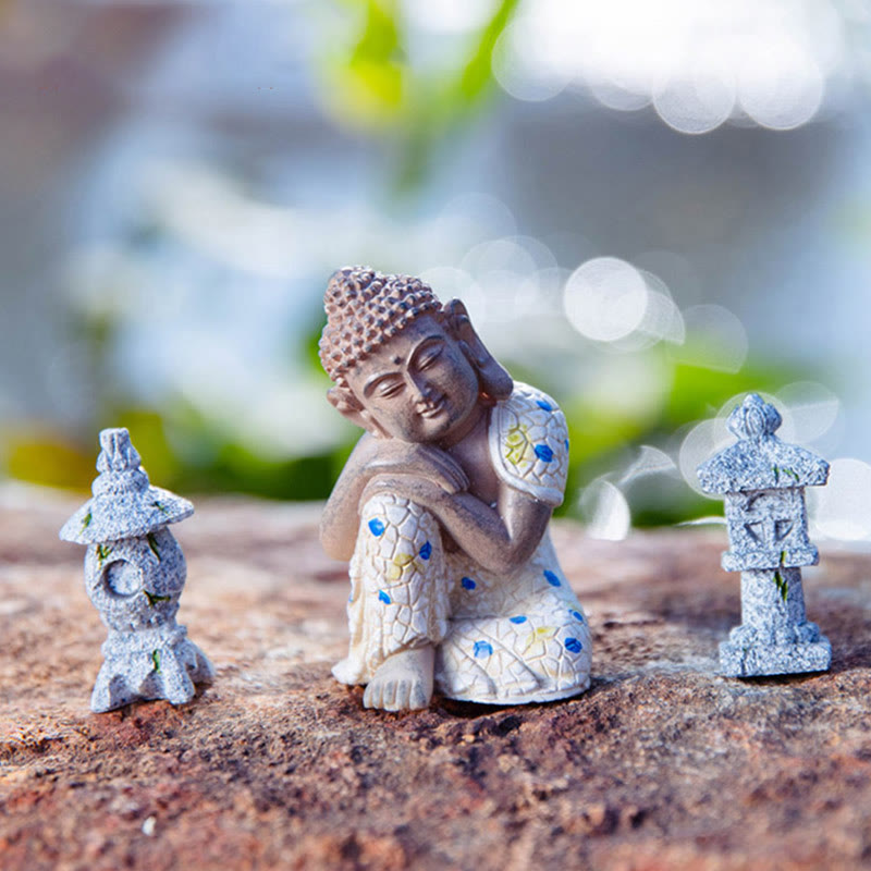 Meditierender Zen-Buddha-Gelassenheitsharz-Statuenfigur, Heimdekoration - image 2
