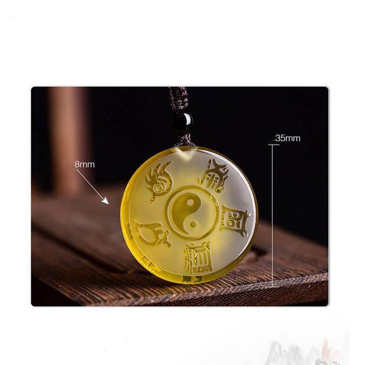 Buddha Stones, Taoismus, fünf heilige Berge, Yin-Yang-Symbol, Liuli-Kristall, Gleichgewicht, Halskette, Anhänger, Schlüsselanhänger - image 13