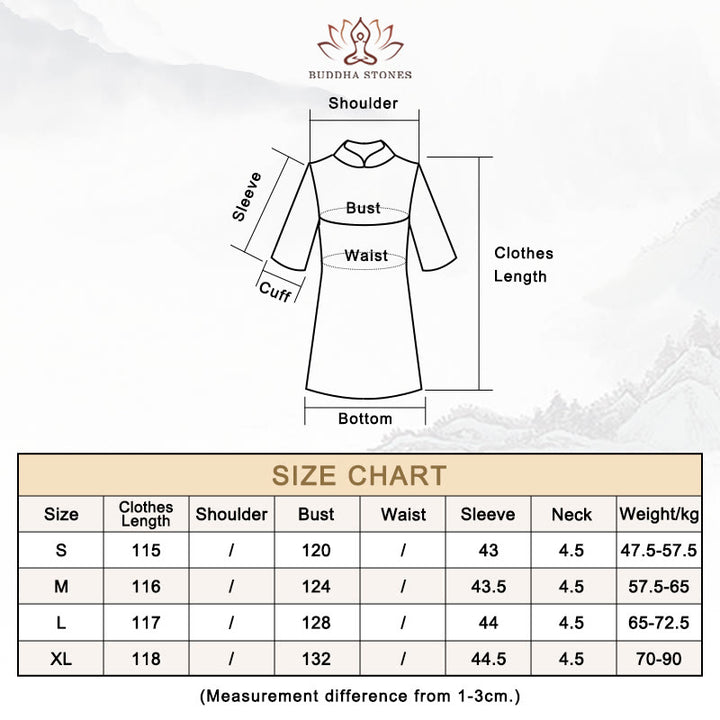 Buddha Stones 100 % Maulbeerseide 6 Momme Kleid Vintage Blume Schmetterling Stickerei Qipao Kleid Damen Cheongsam Kleid - Schwarz - Größentabelle - image 19