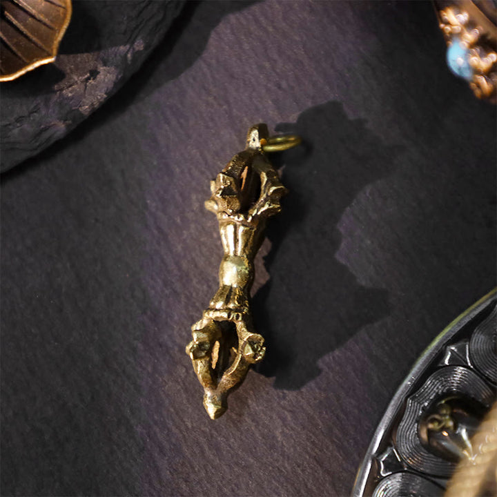 Buddha Stones Nepal Handgefertigter Doppel-Dorje-Vajra aus Kupfer, Symbol der Erleuchtung und Stärke - 5-Zacken-Dorje - image 4