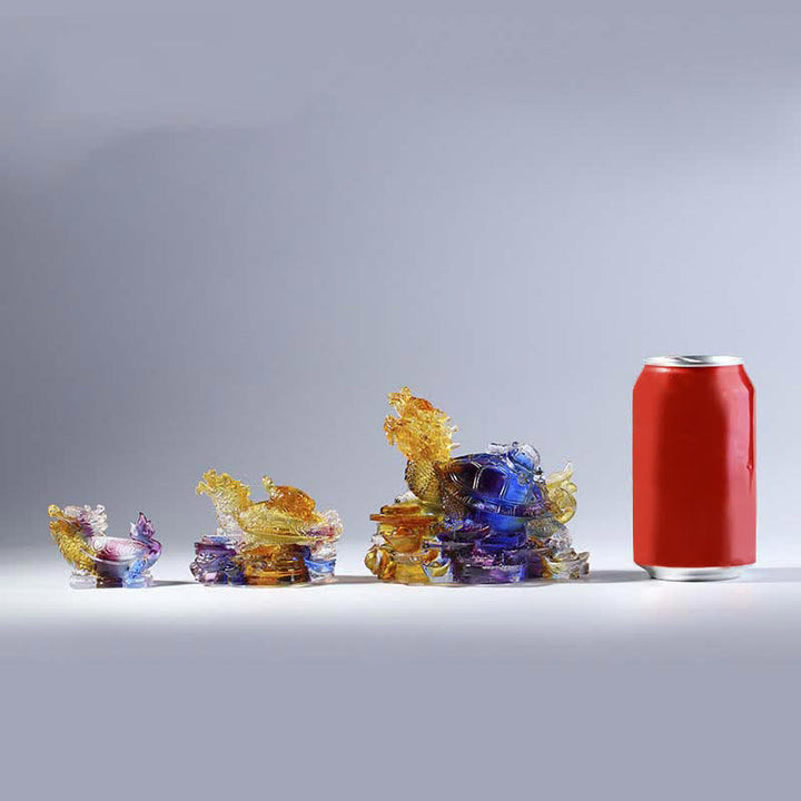 Buddha Stones, Feng Shui, Drache, Schildkröte, Münzen, handgefertigt, Liuli-Kristall, Glückskunst, Dekoration für Zuhause und Büro - image 20