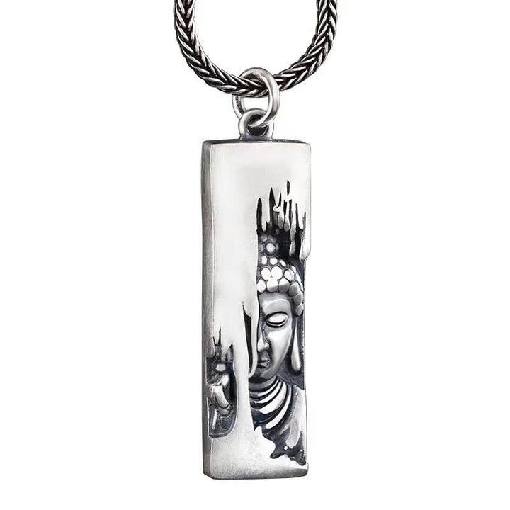 Buddha Stones Tathagata Buddha Stärke Schutz Amulett Glücksanhänger Halskette - Buddha+60cm Twist Kette - image 16