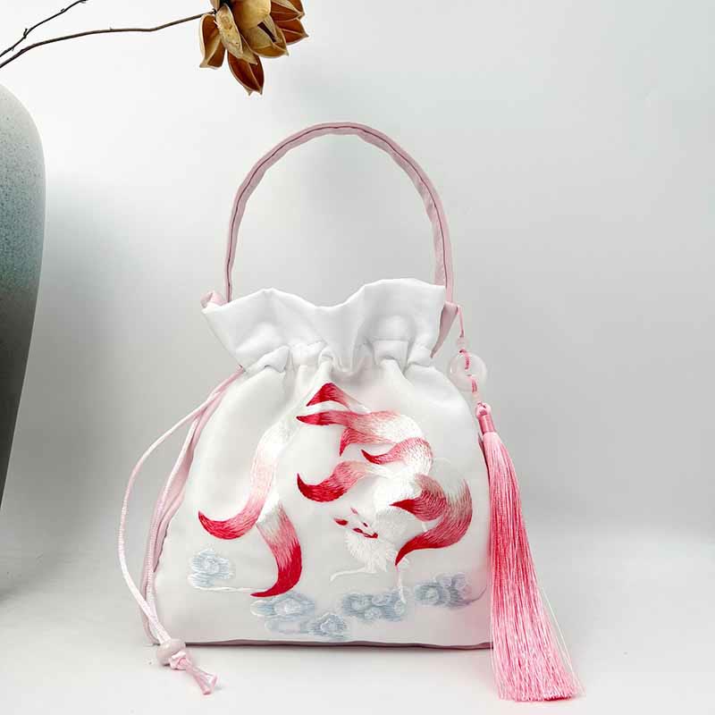 Buddha Stones Suzhou Stickerei Hase Lotus Epiphyllum Päonie Magnolie Seide Tote Crossbody Tasche Schultertasche Handtasche