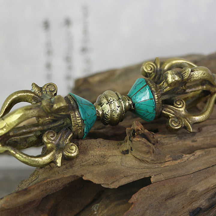 Buddha Stones, tibetische fünfzackige Vajra-Dorje-Handarbeit, Nepal, spirituelle Kraft, Kupfer-Dekoration - image 7