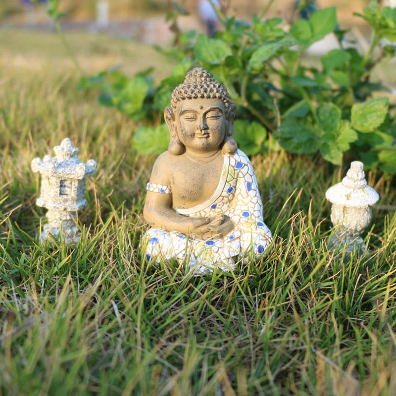 Meditierender Zen-Buddha-Gelassenheitsharz-Statuenfigur, Heimdekoration - image 6
