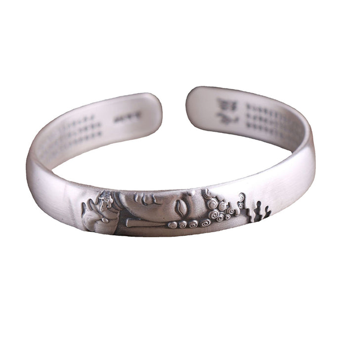 Buddha Stones 999 Sterling Silber Buddha Kopf Herz Sutra Serenity Armband Armreif - image 14
