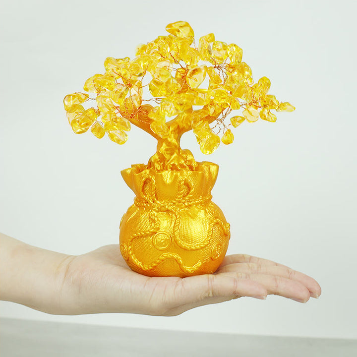 Buddha Stones Natürlicher Citrin-Geldbaum-Edelstein-Ornament – Feng Shui für Wohlstand