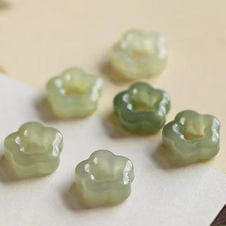 Buddha Stones Zierliche Hetian Jade Cyan Jade Glück Blumen Charm Halskette Anhänger - image 16