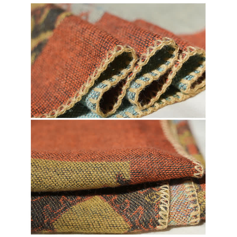 Tibetischer Schal mit Buddha Stonesn, Rautenmuster, warmer Wintermantel - image 16