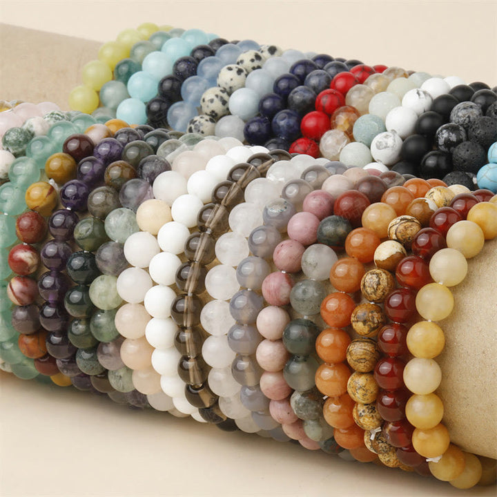 Buddha Stones Naturstein-Quarz-Heilperlen-Armband