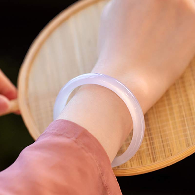 Buddha Stones Natural Chalcedon Harmony Positive Armband Armreif - image 14