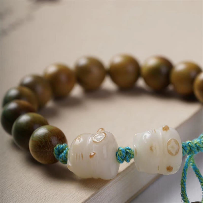 Buddha Stones Grünes Sandelholz Bodhi Seed Lucky Cat Positive Armband - image 4