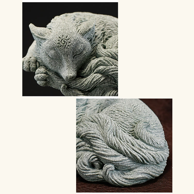 Buddha Stones Kleiner neunschwänziger Fuchs zum Schutz für Zuhause, Tee, Haustier, Dekoration - image 9