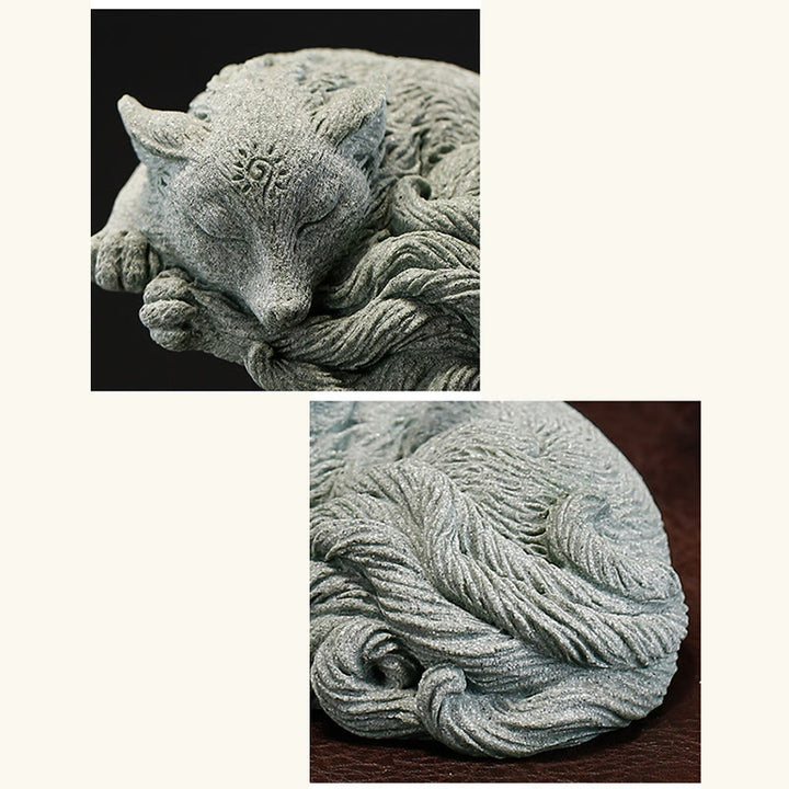 Buddha Stones Kleiner neunschwänziger Fuchs zum Schutz für Zuhause, Tee, Haustier, Dekoration - image 9