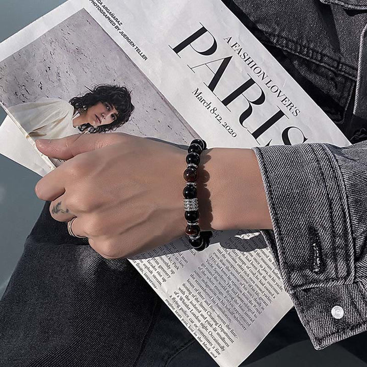 Buddha Stones natürliches schwarzes Obsidian-Tigerauge-Armband zur Krafterfüllung - image 19