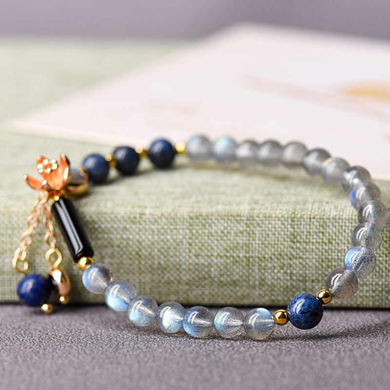 Buddha Stones Armband aus Mondstein, Lapislazuli und Mondstein – beruhigend, heilend und positiv - image 5