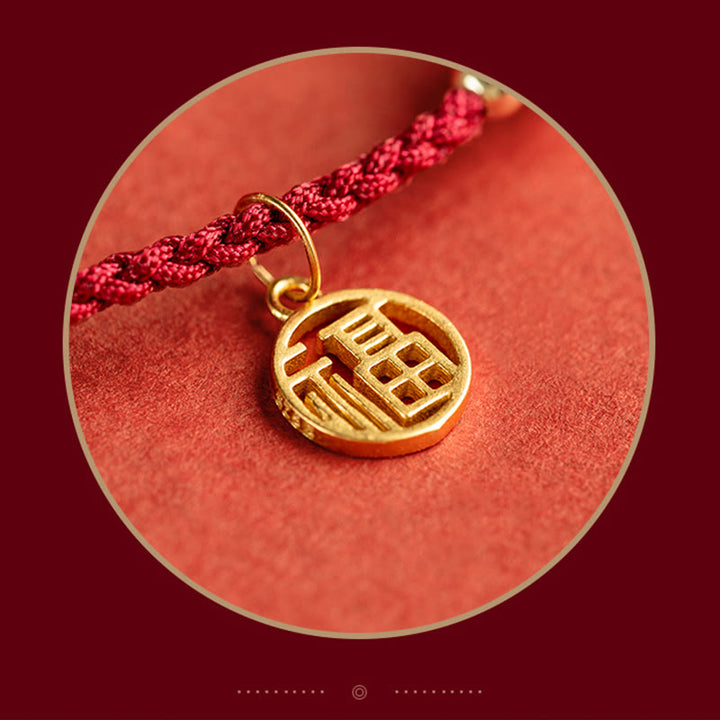 Armband mit Buddha Stonesn, 925er-Sterlingsilber, Glücksbringer, Fu-Charakter, Achat, Perle, rote Schnur - image 14