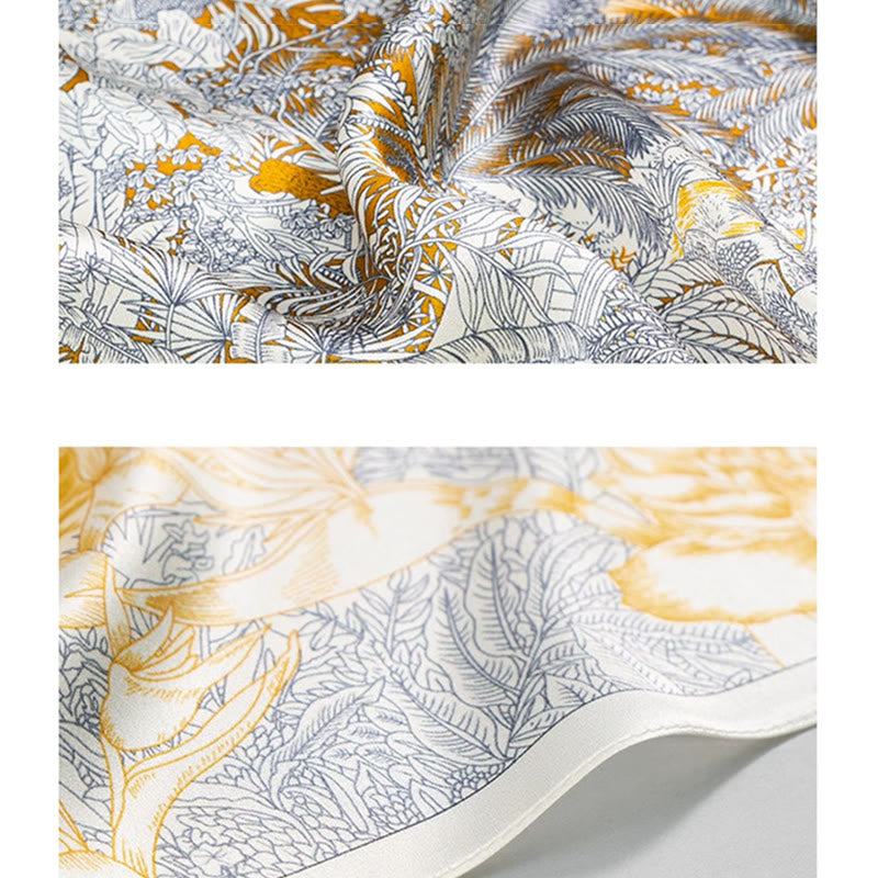 Buddha Stones, Dschungel-Ölgemälde, verheißungsvolle Wolken, Schal aus 100 % Maulbeerseide, doppelseitiger Seidenhalsschal der Premiumklasse 6A - image 3