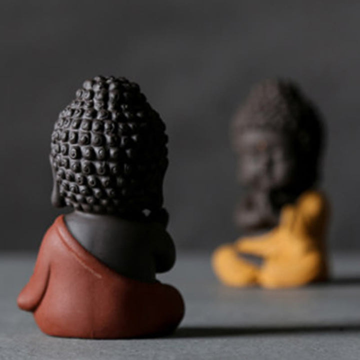 Buddha Stones, kleine Buddha-Gelassenheit, lila Ton, Heim-Schreibtisch-Dekoration - image 4