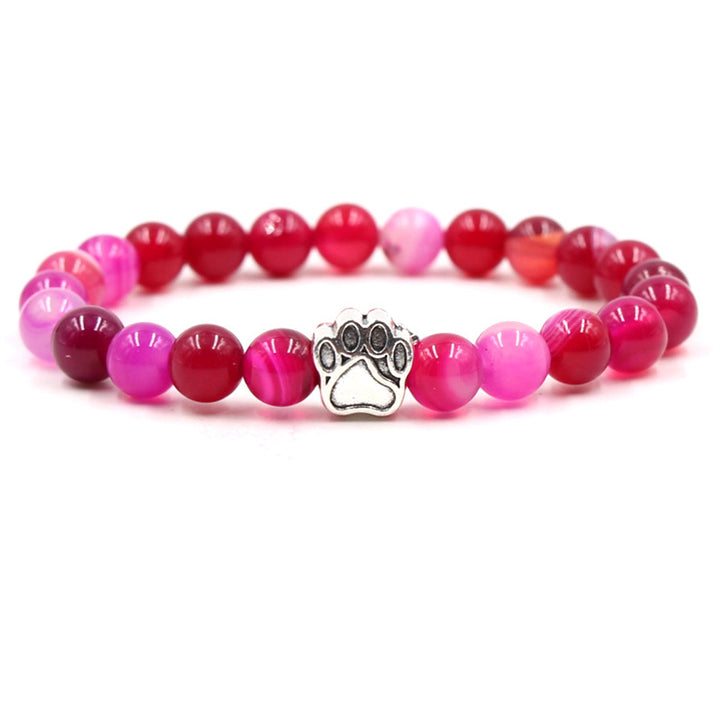 Indischer Achat, grüner Achat, Hundepfote, positives, ruhiges Armband