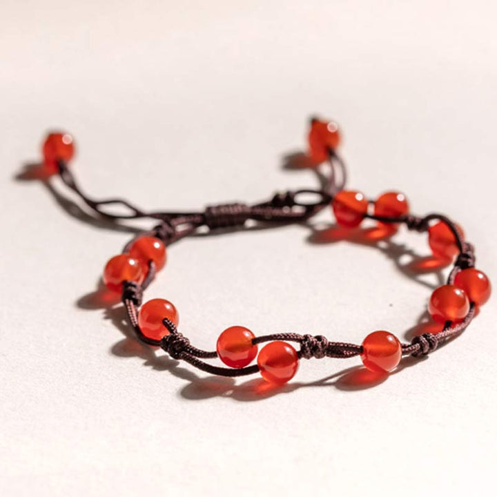 Buddha Stones Roter Achat Moosachat Zinnober Ruhe Armband