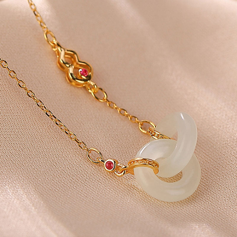 Buddha Stones 925 Sterling Silber Runder Jade Glück Wohlstand Halskette Kettenanhänger - image 3