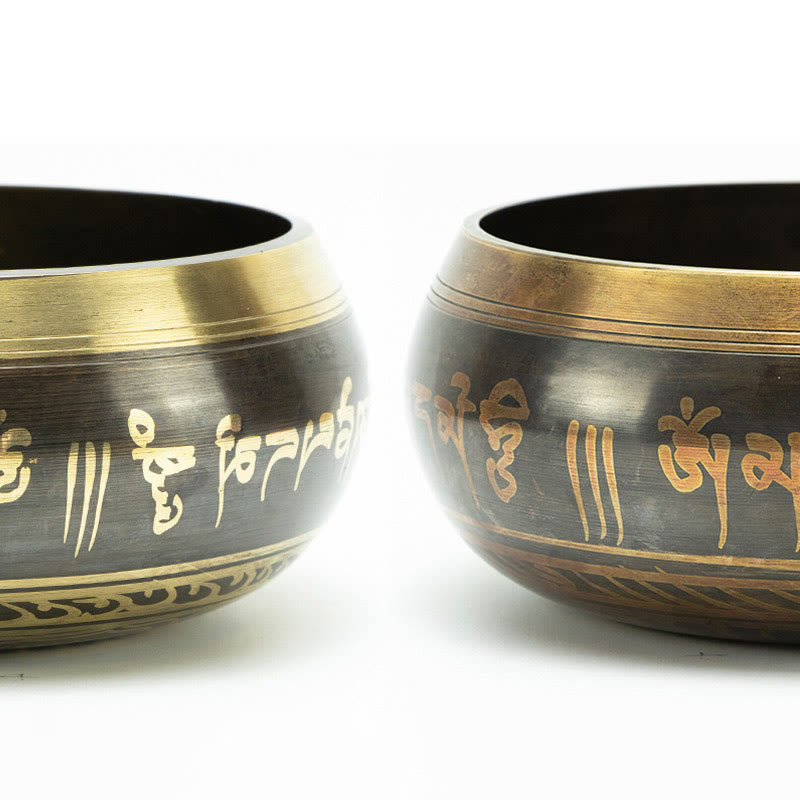 Buddha Stones Tibetische Meditationsschale für Heilung und Achtsamkeit Om Mani Padme Hum Klangschale - image 15