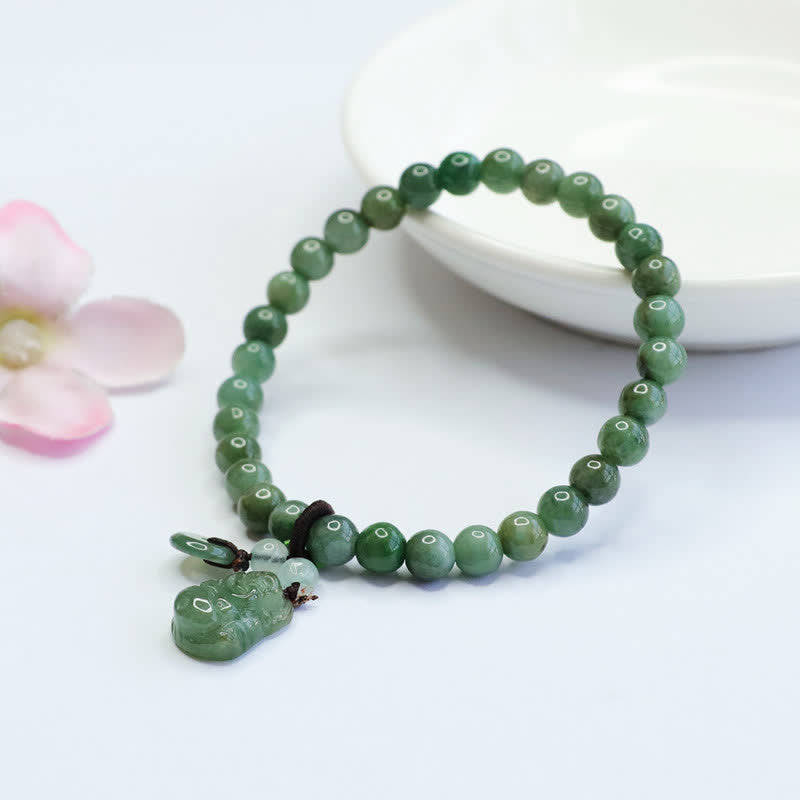 Buddha Stones Lachendes Buddha-Heilarmband aus Cyan-Jade - image 7