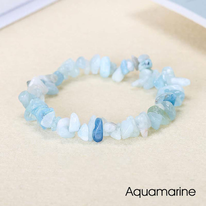 Armband aus natürlich geformtem, unregelmäßig geformtem Kristallstein – wohltuende Wärme - Aquamarin (Handgelenkumfang: 15-16 cm) - image 38