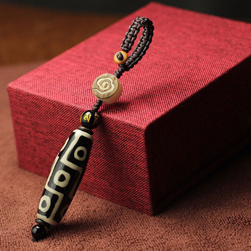 Buddha Stones tibetische Neun-Augen-Dzi-Perlen-Reichtumsdekoration - Schwarz - image 1