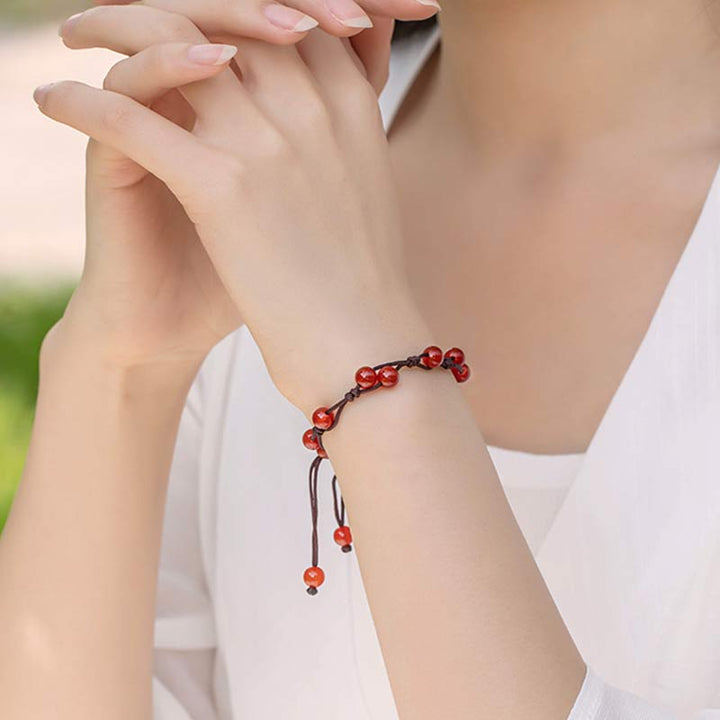 Buddha Stones Roter Achat Moosachat Zinnober Ruhe Armband