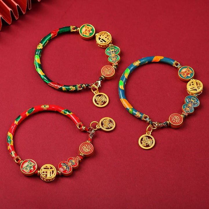 Buddha Stones Tibetisches Kalebassen-Armband mit Löwenmotiv – Symbol für Glück und Wohlstand - image 0