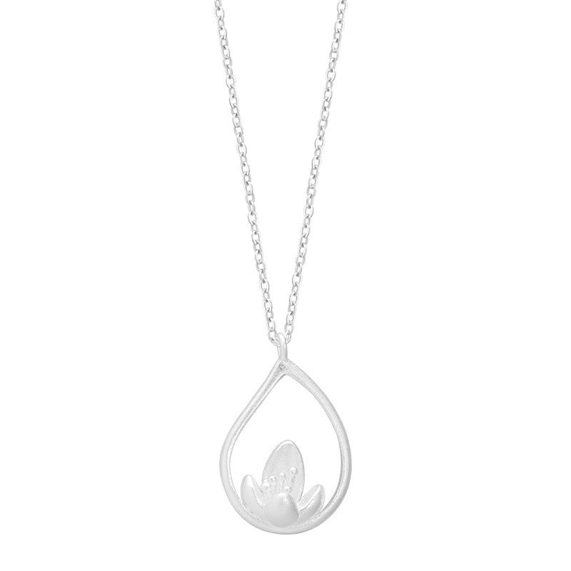 Buddha Stones 925 Sterling Silber Lotusblume Floral Erleuchtung Halskette Anhänger - image 8