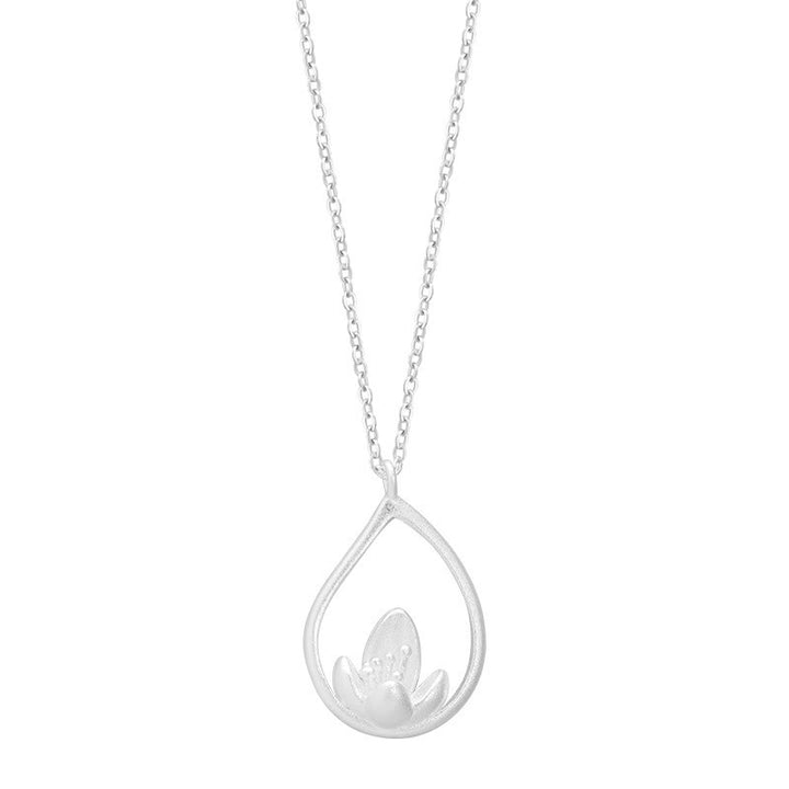 Buddha Stones 925 Sterling Silber Lotusblume Floral Erleuchtung Halskette Anhänger - image 8